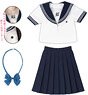 AZO2 Kina Kazuharu School Uniform Collection [Private Kazuharu Senior High School Summer Sailor Uniform Set] (White x Navy) (Fashion Doll)