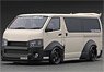 T・S・D WORKS HIACE Matte Sand Beige With Roof Rack (ミニカー)