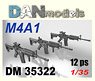 M4A1 Machine Gun (3 Types, 4 Pieces Each) (Plastic model)