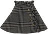 PNS Side Frill Skirt - Sensual Check - (Black) (Fashion Doll)