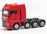 (HO) MAN TGX GX Large Tractor 4-Axle (Air Suspension 8x4) Red [MAN TGX GX ZM] (Model Train)